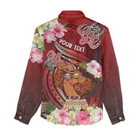 Personalised New Zealand Father's Day Women Casual Shirt Happy Father And Child