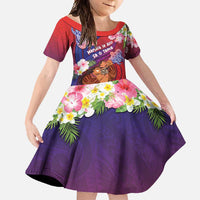 Personalised Samoa Father's Day Family Matching Long Sleeve Bodycon Dress and Hawaiian Shirt Happy Father And Child