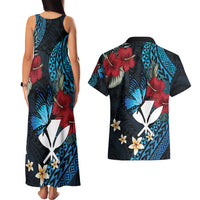 Hawaii Butterfly Couples Matching Tank Maxi Dress and Hawaiian Shirt Kanaka Maoli Mix Hibiscus