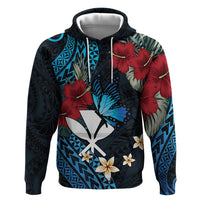 Hawaii Butterfly Hoodie Kanaka Maoli Mix Hibiscus