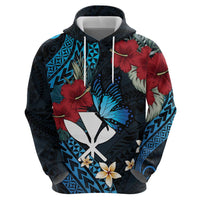 Hawaii Butterfly Hoodie Kanaka Maoli Mix Hibiscus