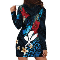 Hawaii Butterfly Hoodie Dress Kanaka Maoli Mix Hibiscus