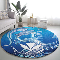 Hawaii Round Carpet Turtle With Hammerhead Shark Oceanic DT04 - Polynesian Pride