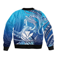 Hawaii Sleeve Zip Bomber Jacket Turtle With Hammerhead Shark Oceanic DT04 - Polynesian Pride