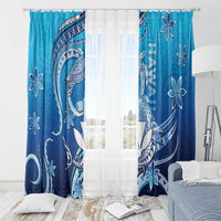 Hawaii Window Curtain Turtle With Hammerhead Shark Oceanic