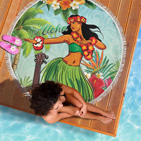 Hawaii Lei Day Beach Blanket Hula Girl With Tropical Forest