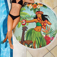 Hawaii Lei Day Beach Blanket Hula Girl With Tropical Forest