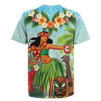 Hawaii Lei Day Rugby Jersey Hula Girl With Tropical Forest