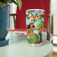 Hawaii Lei Day Tumbler Cup Hula Girl With Tropical Forest