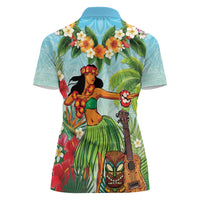 Hawaii Lei Day Women Polo Shirt Hula Girl With Tropical Forest DT04 - Polynesian Pride