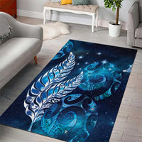 New Zealand Matariki Area Rug Maori Koru Mix Silver Fern