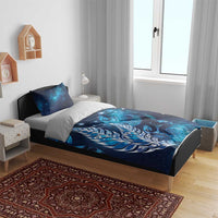 New Zealand Matariki Bedding Set Maori Koru Mix Silver Fern