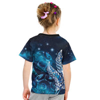 New Zealand Matariki Kid T Shirt Maori Koru Mix Silver Fern DT04 - Polynesian Pride