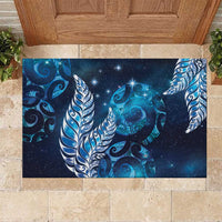 New Zealand Matariki Rubber Doormat Maori Koru Mix Silver Fern