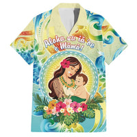 Personalised Hawaii Mother's Day Family Matching Off Shoulder Short Dress and Hawaiian Shirt I Love You Mom