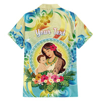 Personalised Hawaii Mother's Day Family Matching Short Sleeve Bodycon Dress and Hawaiian Shirt I Love You Mom DT04 - Polynesian Pride