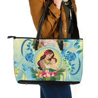 Hawaii Mother's Day Leather Tote Bag I Love You Mom DT04 - Polynesian Pride