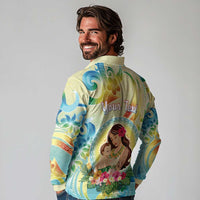 Personalised Hawaii Mother's Day Long Sleeve Polo Shirt I Love You Mom DT04 - Polynesian Pride