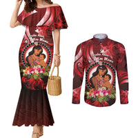 Personalised New Zealand Mother's Day Couples Matching Mermaid Dress and Long Sleeve Button Shirt I Love You Mom