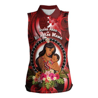 Personalised New Zealand Mother's Day Women Sleeveless Polo Shirt I Love You Mom