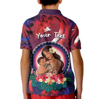 Personalised Samoa Mother's Day Kid Polo Shirt I Love You Mom