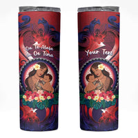 Personalised Samoa Mother's Day Skinny Tumbler I Love You Mom DT04 Red - Polynesian Pride