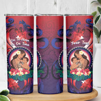 Personalised Samoa Mother's Day Skinny Tumbler I Love You Mom DT04 - Polynesian Pride