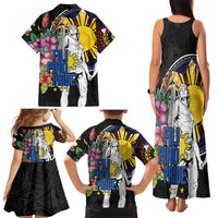 Filipinos Lapu-Lapu Hero Philippines Family Matching Tank Maxi Dress and Hawaiian Shirt Hibiscus Flowers Style