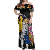 Filipinos Lapu-Lapu Hero Philippines Off Shoulder Maxi Dress Hibiscus Flowers Style