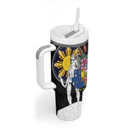 Filipinos Lapu-Lapu Hero Philippines Tumbler With Handle Hibiscus Flowers Style
