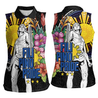 Filipinos Lapu-Lapu Hero Philippines Women Sleeveless Polo Shirt Hibiscus Flowers Style