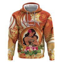 Personalised Tonga Mother's Day Zip Hoodie I Love You Mom DT04 Pullover Hoodie Orange - Polynesian Pride