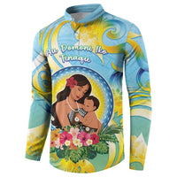 Personalised Fiji Mother's Day Button Sweatshirt I Love You Mom DT04 - Polynesian Pride