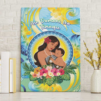 Fiji Mother's Day Canvas Wall Art I Love You Mom DT04 Without Frame Blue - Polynesian Pride