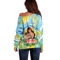 Personalised Fiji Mother's Day Off Shoulder Sweater I Love You Mom DT04 - Polynesian Pride