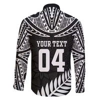 Custom New Zealand Rugby Family Matching Short Sleeve Bodycon Dress and Hawaiian Shirt Silver Fern Maori Pattern