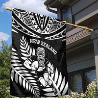 New Zealand Rugby Garden Flag Silver Fern Maori Pattern
