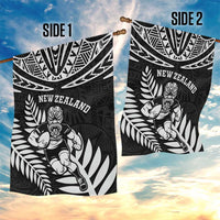 New Zealand Rugby Garden Flag Silver Fern Maori Pattern
