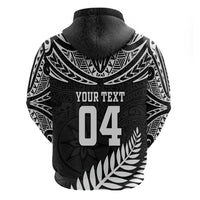 Custom New Zealand Rugby Hoodie Silver Fern Maori Pattern
