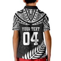 Custom New Zealand Rugby Kid Polo Shirt Silver Fern Maori Pattern DT04 - Polynesian Pride