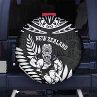 New Zealand Rugby Spare Tire Cover Silver Fern Maori Pattern