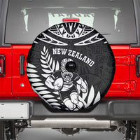 New Zealand Rugby Spare Tire Cover Silver Fern Maori Pattern