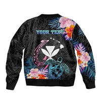 Personalised Hawaii Bomber Jacket Kanaka Maoli With Fish Hook DT04 - Polynesian Pride