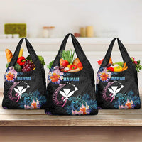 Hawaii Grocery Bag Kanaka Maoli With Fish Hook DT04 3-pack One Size Black - Polynesian Pride