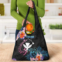 Hawaii Grocery Bag Kanaka Maoli With Fish Hook DT04 - Polynesian Pride