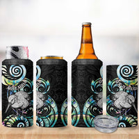 New Zealand Kiwi Bird 4 in 1 Can Cooler Tumbler Silver Fern Koru Paua Shell
