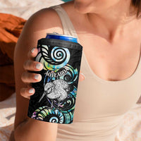 New Zealand Kiwi Bird 4 in 1 Can Cooler Tumbler Silver Fern Koru Paua Shell