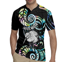 New Zealand Kiwi Bird Rugby Jersey Silver Fern Koru Paua Shell