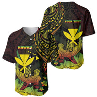 Personalised Hawaii Baseball Jersey Kanaka Maoli With Hammerhead Shark