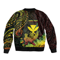 Personalised Hawaii Bomber Jacket Kanaka Maoli With Hammerhead Shark